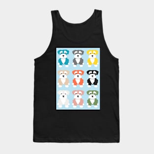 Rainbow of Miniature Schnauzer Dogs Tank Top